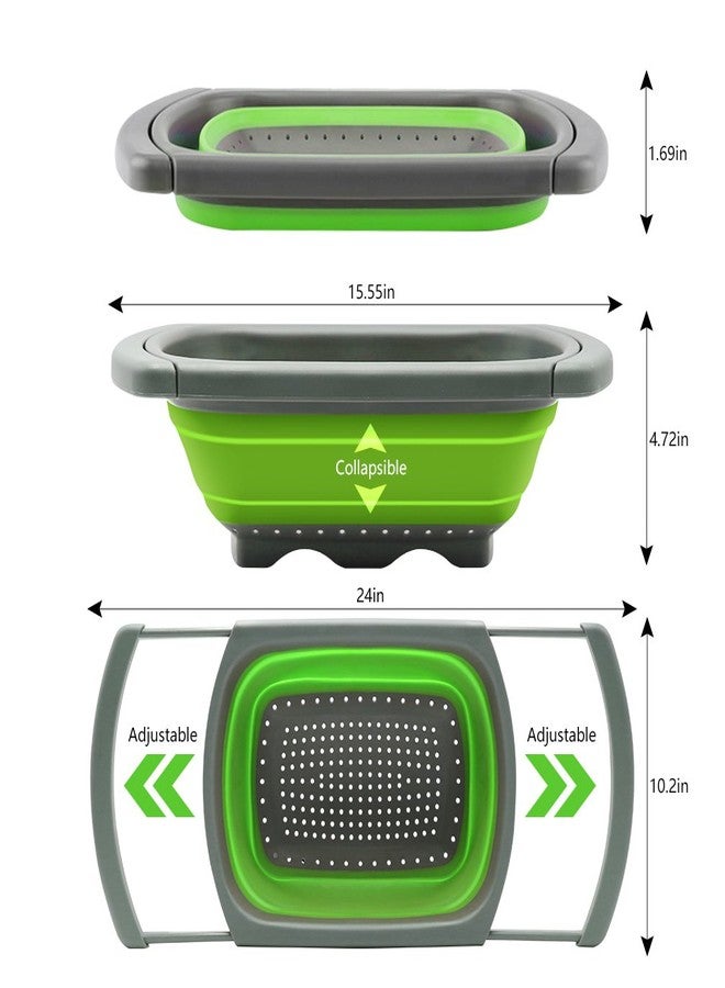 Qimh Colander collapsible, Colander Strainer Over The Sink Vegetable Fruit Strainer Basket (6 Quart) with Extendable Handles, New Kitchen Essentials - Image 5