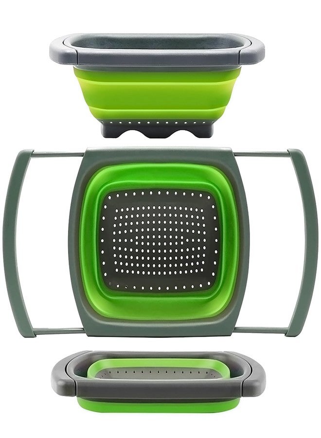 Qimh Colander collapsible, Colander Strainer Over The Sink Vegetable Fruit Strainer Basket (6 Quart) with Extendable Handles, New Kitchen Essentials - Image 1