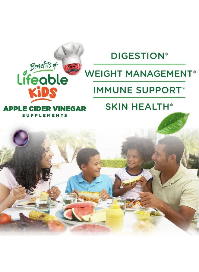 Lifeable Apple Cider Vinegar - for Kids - ACV with The Mother - 500 mg Gummies - Great Tasting Natural Flavor Vitamin Supplement - Gluten Free Vegetarian GMO-Free Chewable - for Children - 60 Gummies - Image 3