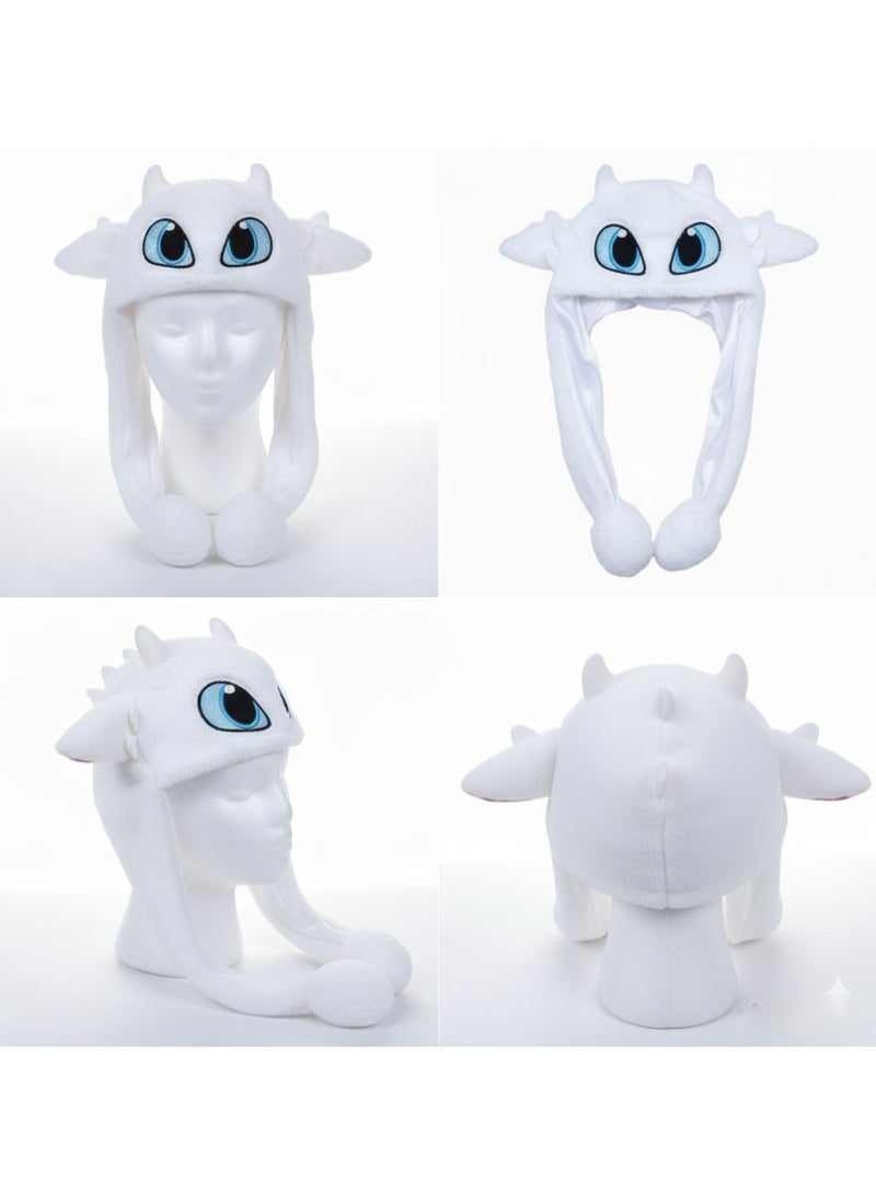LED Light-Up Moving Ear Fur Cap – Soft Plush Hat for Girls, Women & Kids – Cute Gift with Up & Down Motion - Image 2