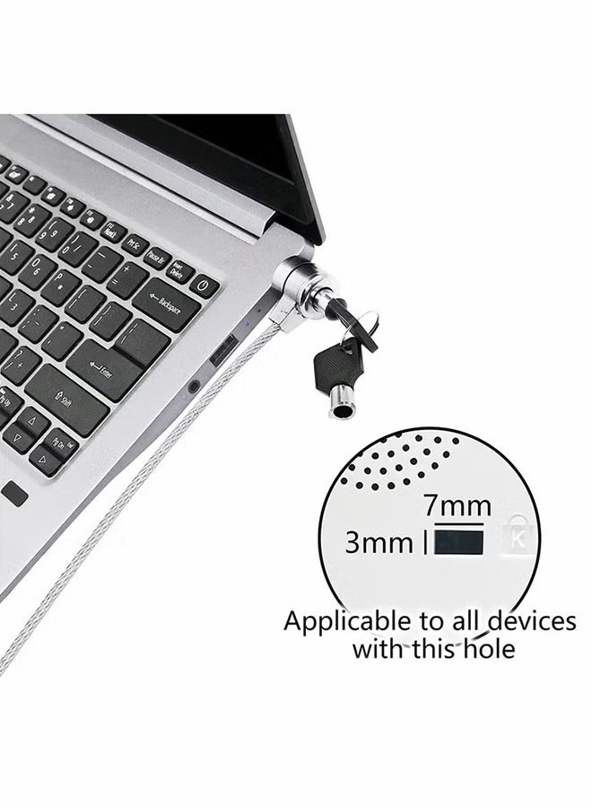 Laptop Lock, 1.2M Universal Laptop Notebook Combination Lock Security Cable, Office Dormitory Meeting Study Room Security Lock, for Most Notebooks, Desktops, Projectors LCD Key Lock with 2 Keys - Image 4
