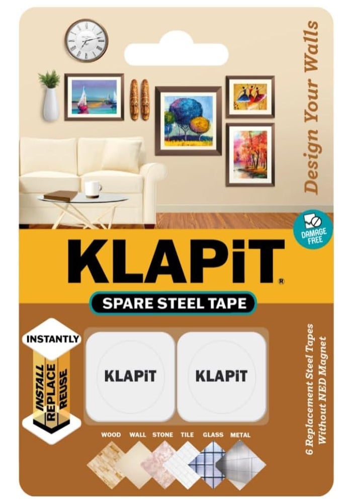 KLAPiT Magnetic Picture Hanging Strips - Spare Steel Tape - Image 1