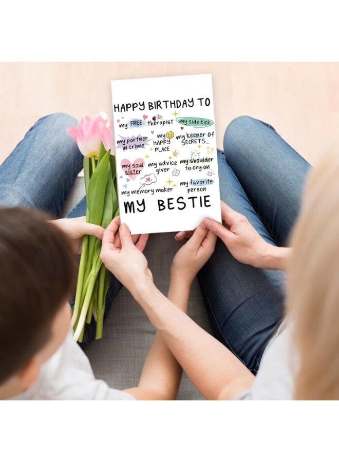 Funny Birthday Card for Women Sister, Happy Bday Gifts for Bestie, Bestfriend Birthday Cards, Bestie & Friendship Birthday Card - Image 3