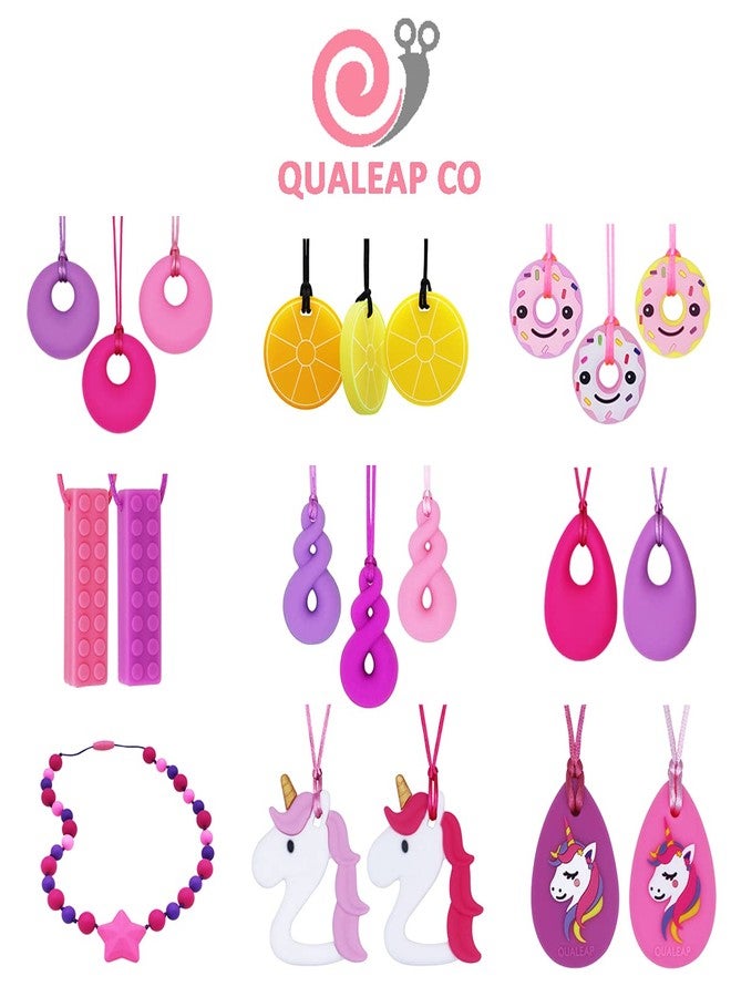 QUALEAP AMBER Xtra Tough Chew Necklace for Kids Girls - Chewing Necklace Teething Necklace Teether Necklace Chew Toys Teething Toys - Designed for Chewing, Autism Sensory Teether Toy - Image 5