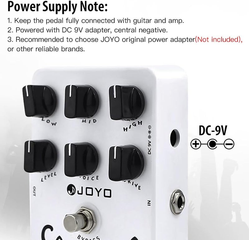 JOYO Overdrive Distortion Pedal Amp Simulator Rock Tones from OD to Dist for Electric Guitar Effect - Bypass (California Sound JF-15) - Image 5