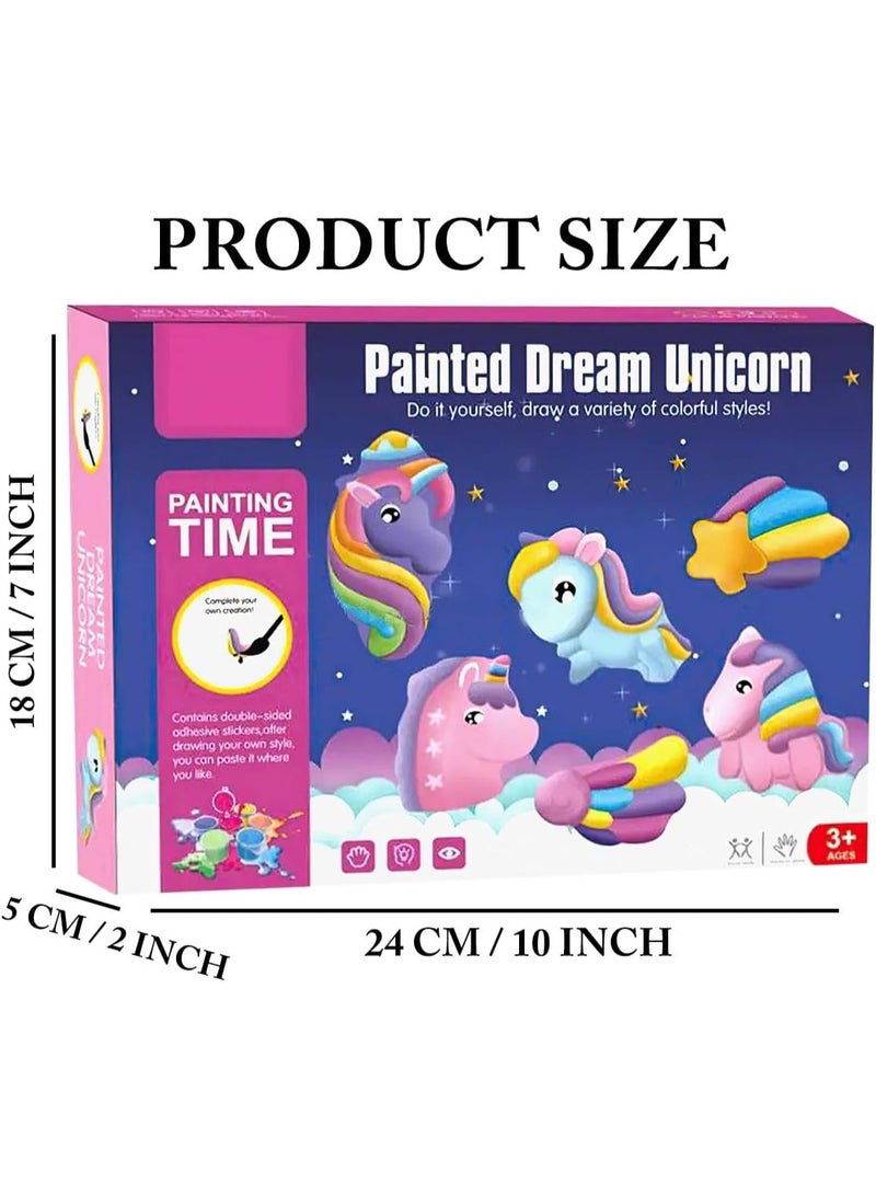 Generic valueable 1 Children's drawing and coloring set, unicorn-shaped art and craft supplies, educational gift for children to learn to draw, gift for girls with watercolor brushes and drawing paper, suitable for children aged 3 years and above - Image 1