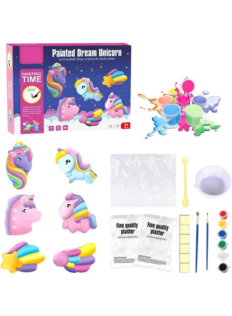 Generic valueable 1 Children's drawing and coloring set, unicorn-shaped art and craft supplies, educational gift for children to learn to draw, gift for girls with watercolor brushes and drawing paper, suitable for children aged 3 years and above - Image 2