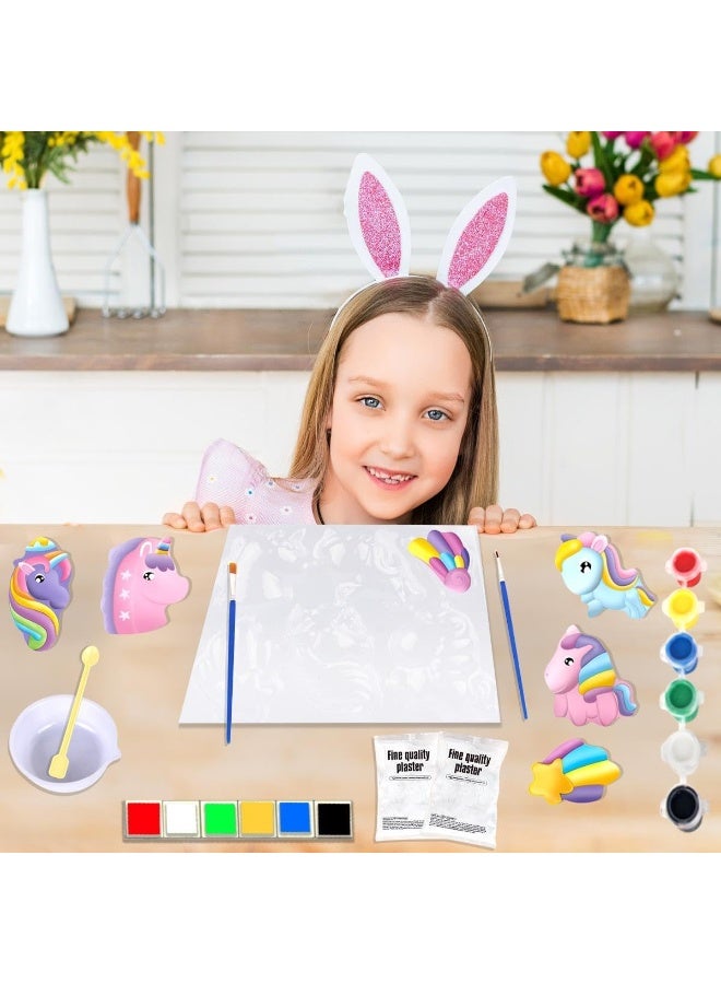 Generic valueable 1 Children's drawing and coloring set, unicorn-shaped art and craft supplies, educational gift for children to learn to draw, gift for girls with watercolor brushes and drawing paper, suitable for children aged 3 years and above - Image 3