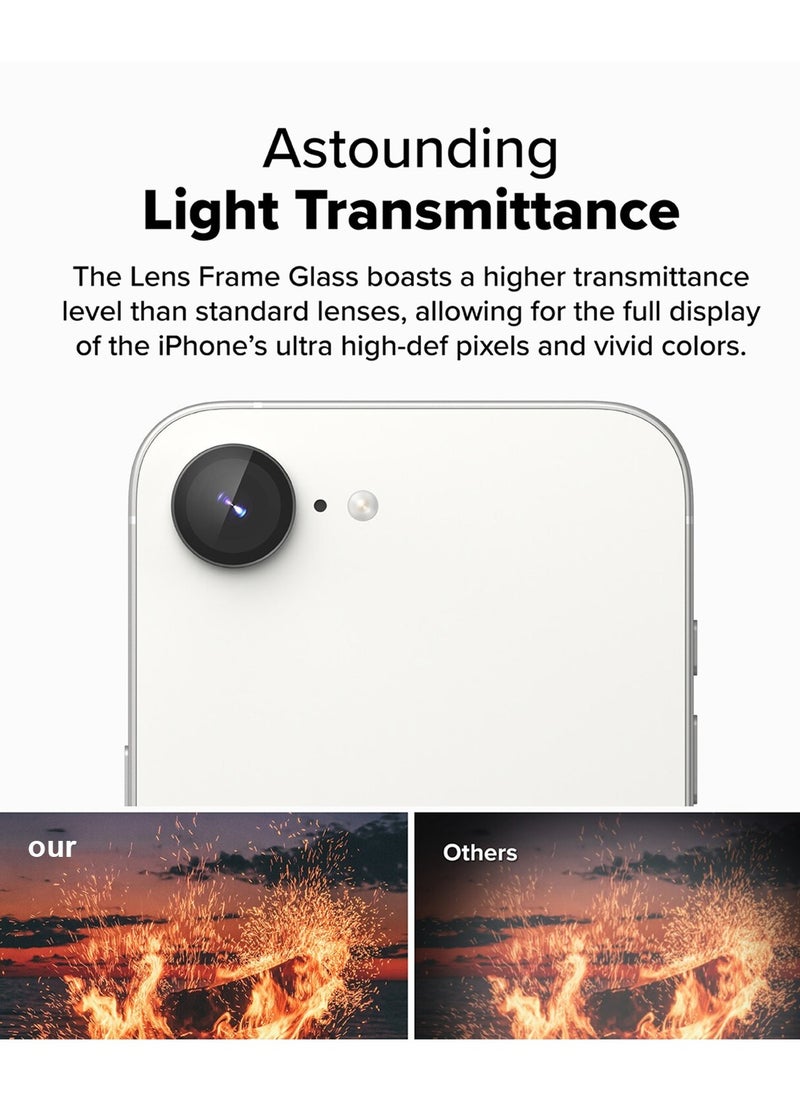 Wtech - Apple iPhone 16e 5G 2025 Premium Camera Lens Tempered Glass Protector with Alignment Kit - Clear/Silver - Image 1