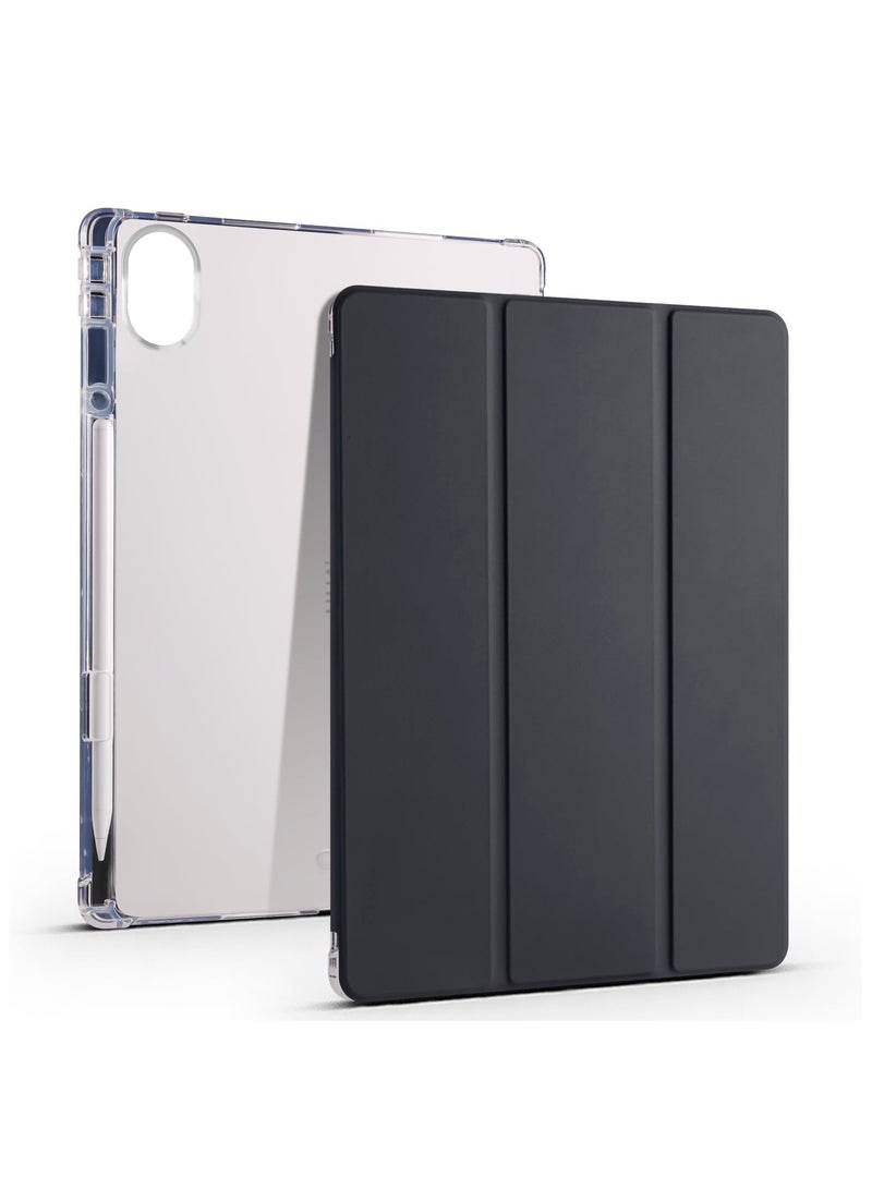 eGreen99 for HUAWEI MatePad 12X Case Cover,Transparent Airbag With Pen Slot For Anti Drop, Tablet Protective Cover, Triple Fold Multi Angle Design, Automatic Wake-up/sleep, Soft Leather，Black - Image 1
