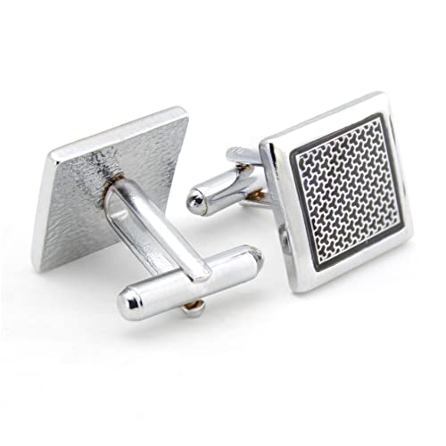 Kavove The Enchanting Black & Silver Cufflink For Men - Image 2