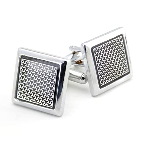 Kavove The Enchanting Black & Silver Cufflink For Men - Image 1