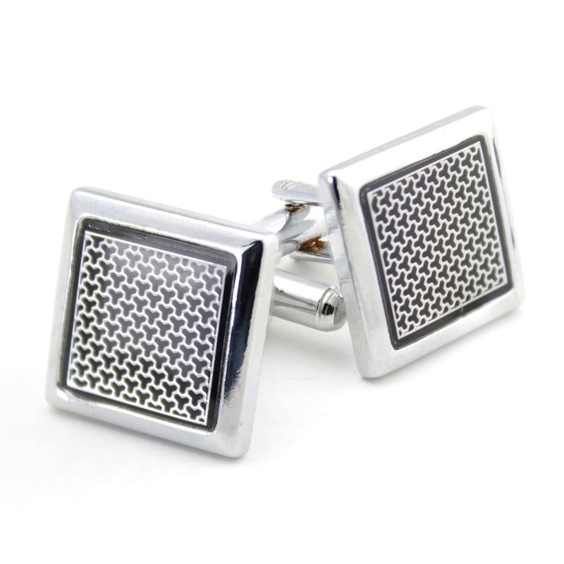 Kavove The Enchanting Black & Silver Cufflink For Men - Image 4