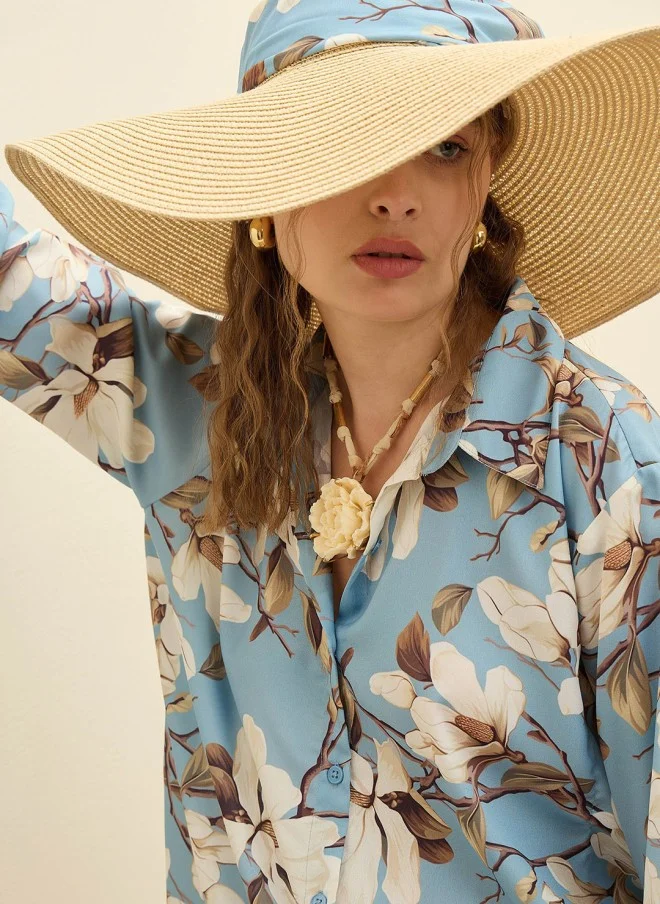 ساسافراس Floral Printed Shirt And Palazzo Set For Women