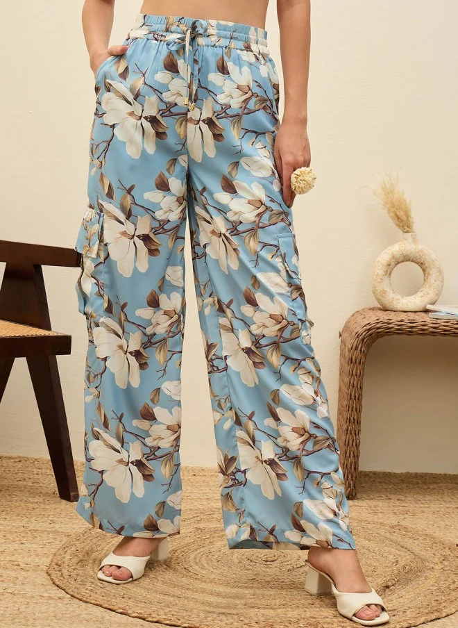 ساسافراس Floral Printed Shirt And Palazzo Set For Women