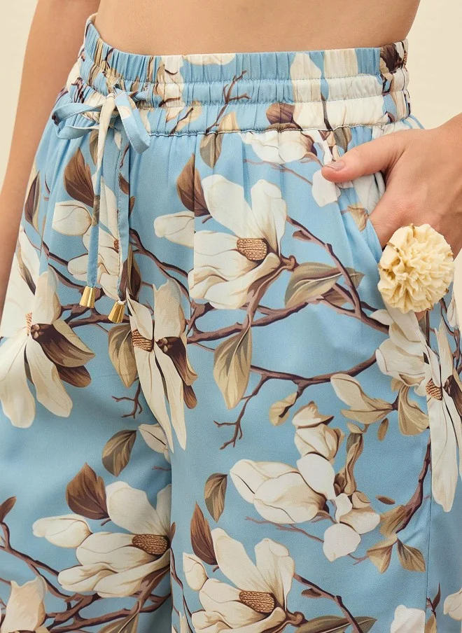 ساسافراس Floral Printed Shirt And Palazzo Set For Women
