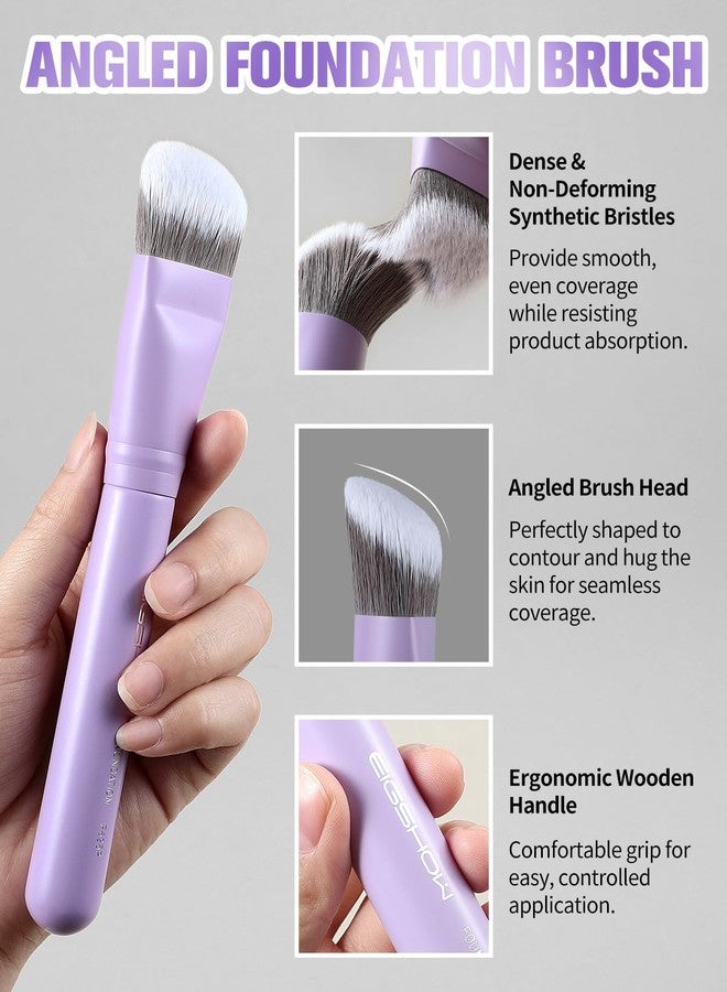 EIGSHOW Foundation Brush, EIGSHOW Pro Slanted Foundation Brushes with Silver Ion Bristle - Kabuki Brush for Powder Liquid Cream Buffing Blending (F625P) - Image 3
