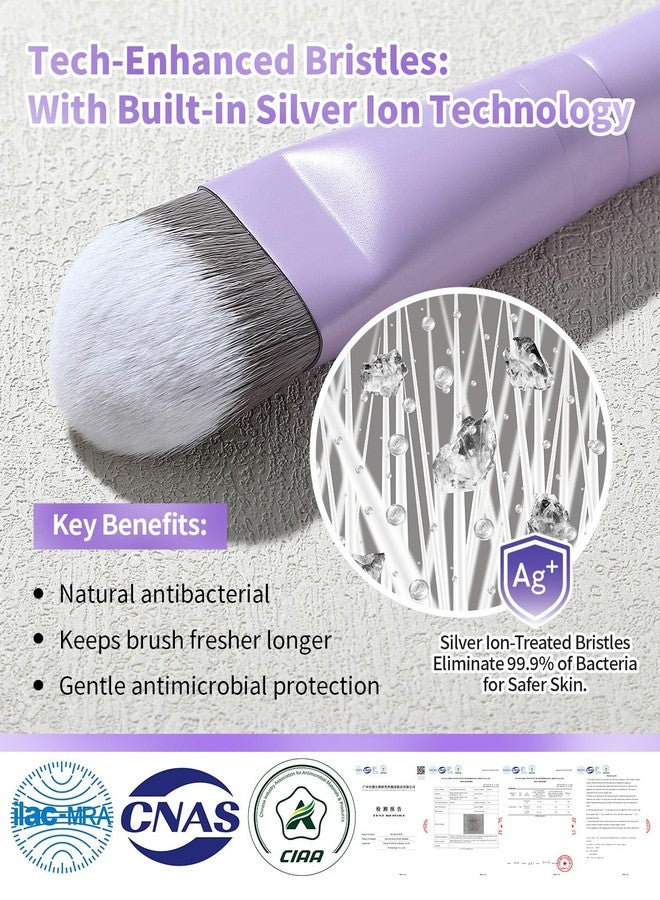 EIGSHOW Foundation Brush, EIGSHOW Pro Slanted Foundation Brushes with Silver Ion Bristle - Kabuki Brush for Powder Liquid Cream Buffing Blending (F625P) - Image 2