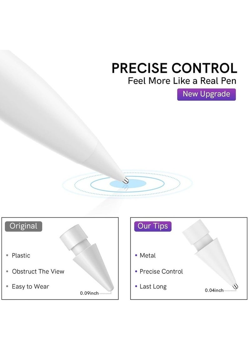 Replacement Tips For Apple Pencil 2 Pack Compatible With Apple Pencil 2nd Gen And 1st Gen No Wear Out Fine Point Precise Control Pen Like Nibs For Apple Pencil  - Image 2