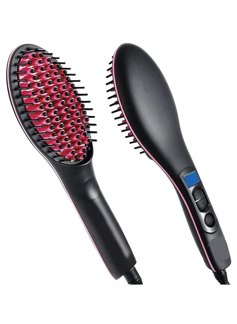 ELTRAZONE Simply Straightener Hair Brush, Straightening Machine, 3 in 1 Ceramic Fast Hair Straightener For Women's Hair Straightening Brush, Hair Straightener For Women, Black - Image 1