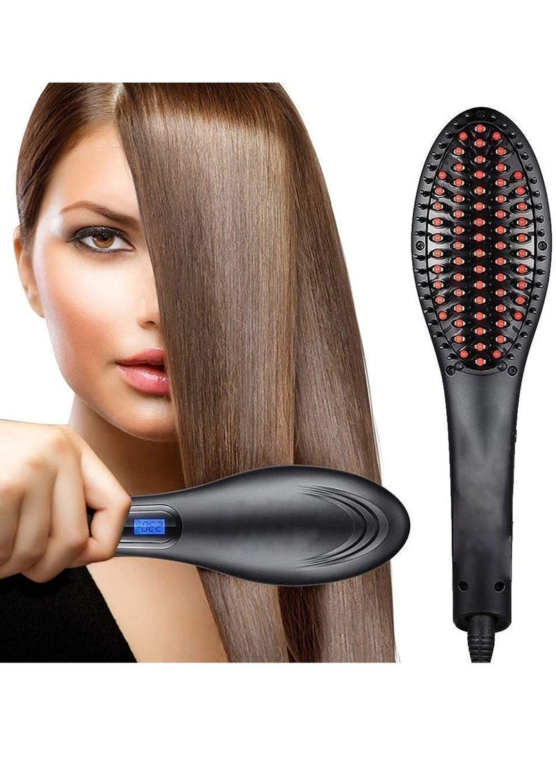 ELTRAZONE Simply Straightener Hair Brush, Straightening Machine, 3 in 1 Ceramic Fast Hair Straightener For Women's Hair Straightening Brush, Hair Straightener For Women, Black - Image 2