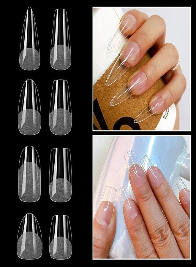QUEENFINGER 240PCS Soft Gel Nail Tips with Box – Clear Gel X Nail Tips Full Cover Fake Nails Soft Acrylic Tips for Nail Extension Manicure at Home or Salon DIY Use for Women and Girls (03) - Image 4