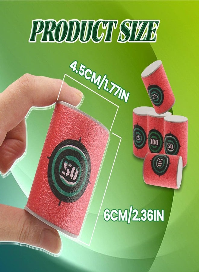 WALWAL 6Pcs Soft Bullet Target, Bullet Dart Target - Foam Shooting Game, Compatible for NERF N-Strike Blasters Guns(Red) - Image 2
