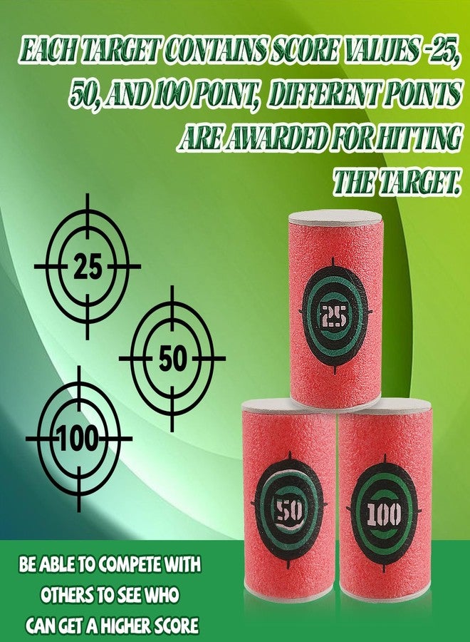 WALWAL 6Pcs Soft Bullet Target, Bullet Dart Target - Foam Shooting Game, Compatible for NERF N-Strike Blasters Guns(Red) - Image 4