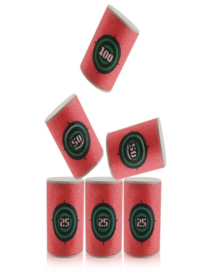 WALWAL 6Pcs Soft Bullet Target, Bullet Dart Target - Foam Shooting Game, Compatible for NERF N-Strike Blasters Guns(Red) - Image 1