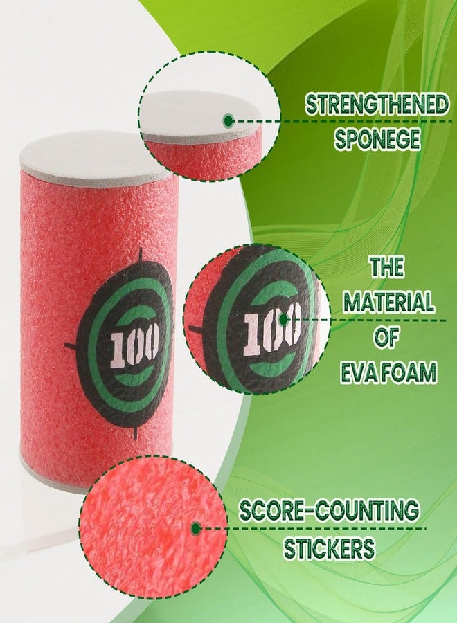 WALWAL 6Pcs Soft Bullet Target, Bullet Dart Target - Foam Shooting Game, Compatible for NERF N-Strike Blasters Guns(Red) - Image 3