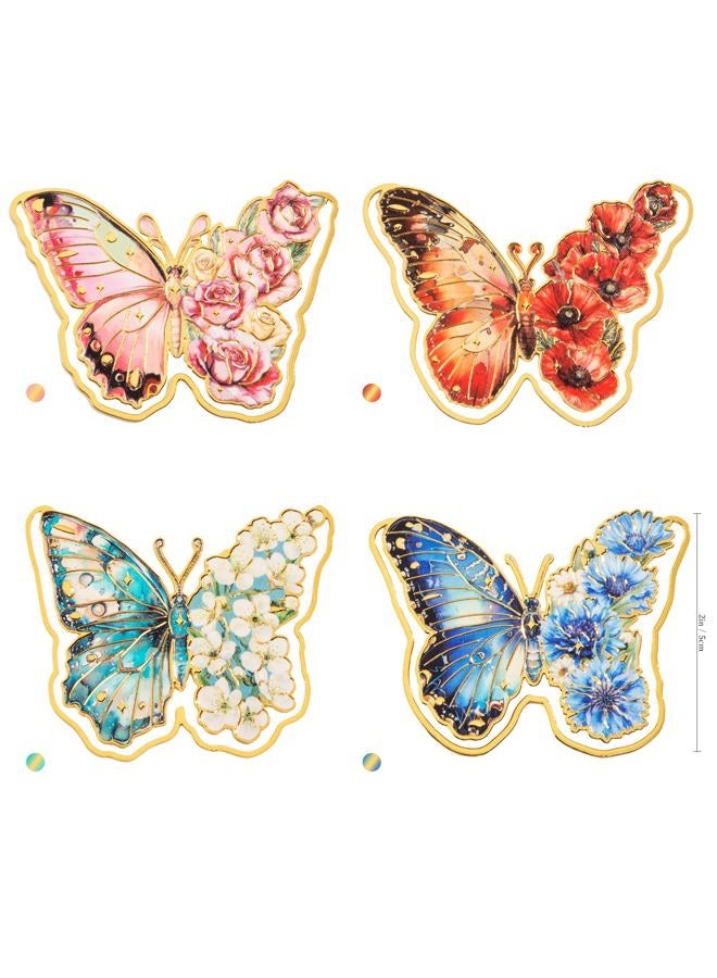 PAGEMORE 4 PCS Metal Butterfly Bookmarks, Golden Clips Bookmark Monet Van Gogh Oil Painting Theme Book Mark Bookmarks for Book Lovers Women Teens Writers Readers Children - Image 2