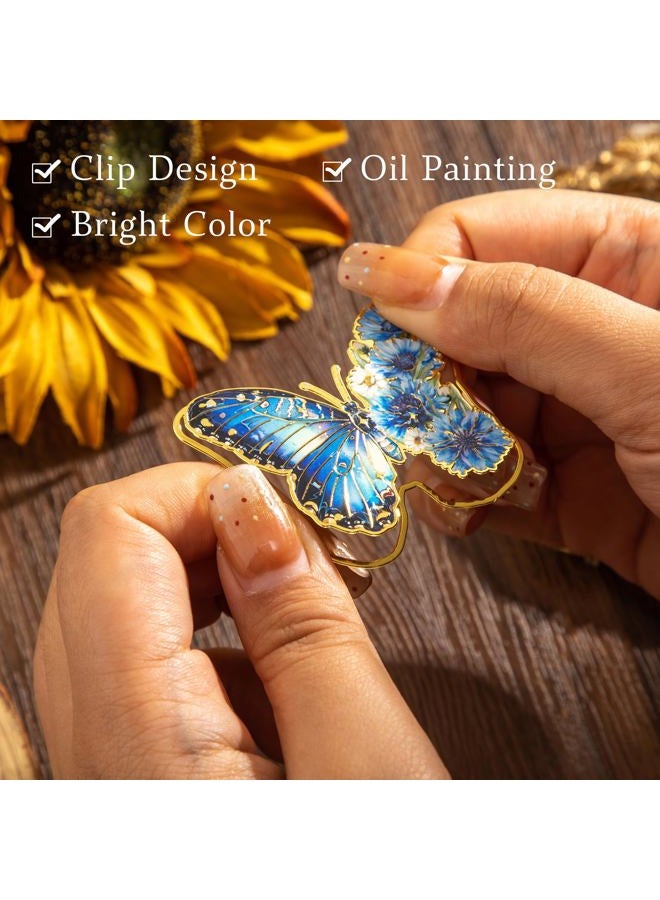 PAGEMORE 4 PCS Metal Butterfly Bookmarks, Golden Clips Bookmark Monet Van Gogh Oil Painting Theme Book Mark Bookmarks for Book Lovers Women Teens Writers Readers Children - Image 3