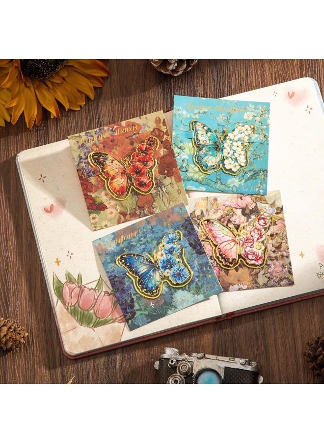 PAGEMORE 4 PCS Metal Butterfly Bookmarks, Golden Clips Bookmark Monet Van Gogh Oil Painting Theme Book Mark Bookmarks for Book Lovers Women Teens Writers Readers Children - Image 4