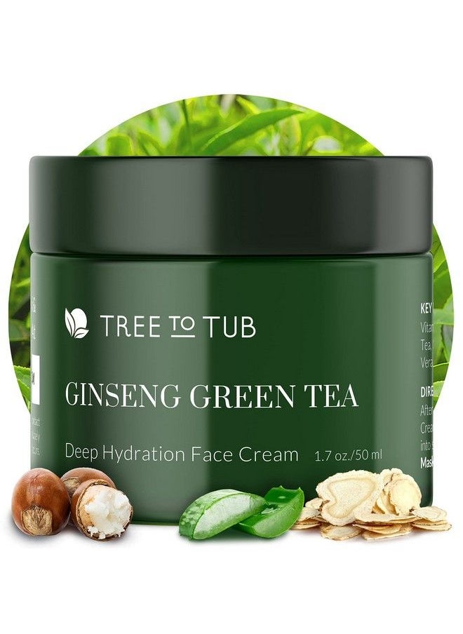 Tree to Tub - Hydrating Face Moisturizer For Dry & Sensitive Skin Water Based Hyaluronic Acid Facial Moisturizer Vitamin C & E Face Cream For Women & Men W/Organic Aloe Green Tea Natural Ginseng - Image 1