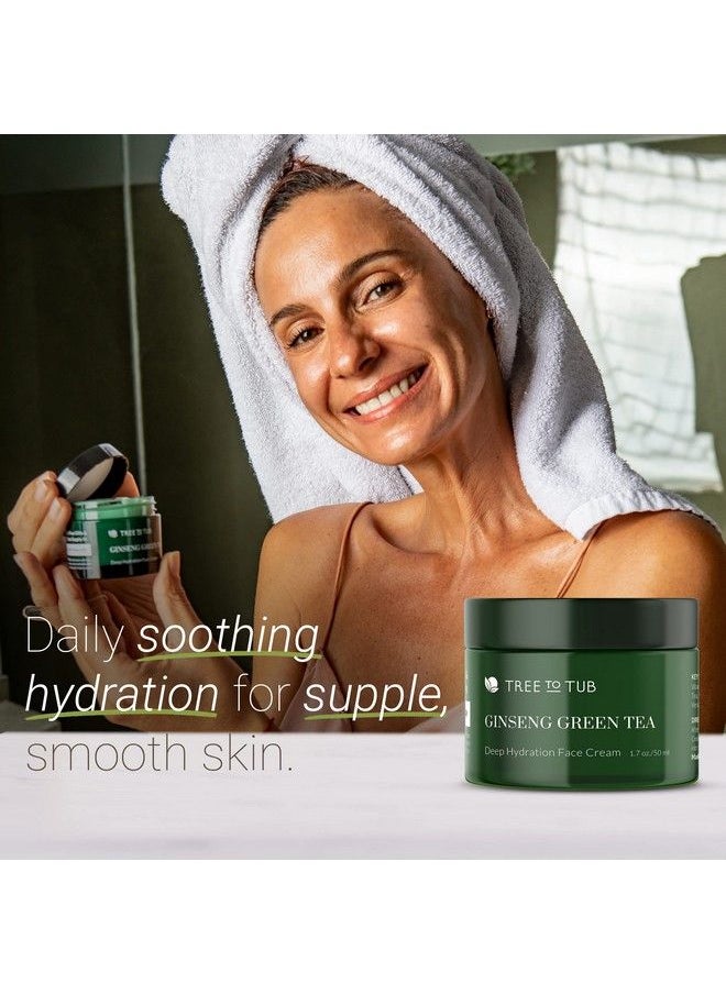 Tree to Tub - Hydrating Face Moisturizer For Dry & Sensitive Skin Water Based Hyaluronic Acid Facial Moisturizer Vitamin C & E Face Cream For Women & Men W/Organic Aloe Green Tea Natural Ginseng - Image 1