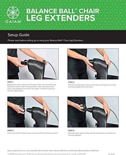 Gaiam Classic Balance Ball Chair Leg Extenders (Only Compatible with Classic Chair & Classic Backless Chair) - Image 4