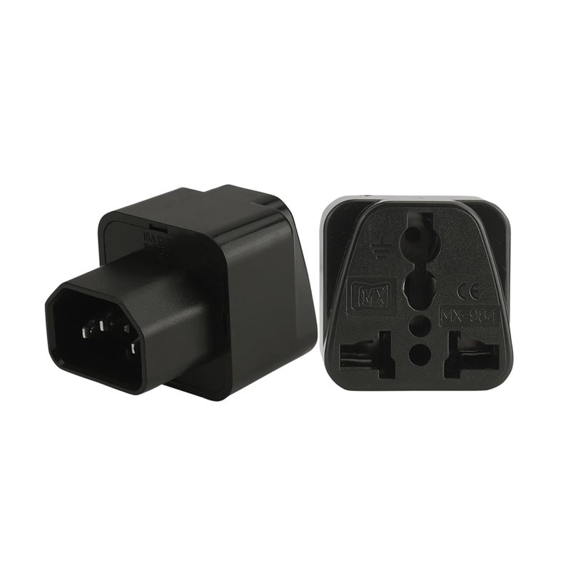 MX Universal Power Adaptor for Computer AC – Converts Mains Socket to Standard IEC C13 Socket – 2 Pin to C13 Converter Plug with 10 A, Heat‑Resistant Housing - Image 1