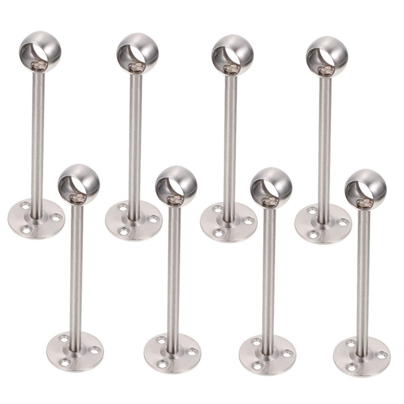 Heavy Duty Ceiling Mount Brackets For Closet Rods And Curtains Silver 15X4CM 8pcs - Image 2
