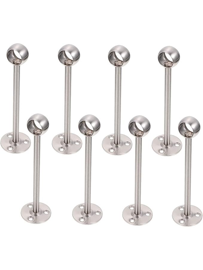 Heavy Duty Ceiling Mount Brackets For Closet Rods And Curtains Silver 15X4CM 8pcs - Image 1