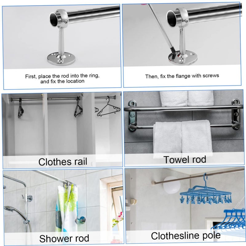 Heavy Duty Ceiling Mount Brackets For Closet Rods And Curtains Silver 15X4CM 8pcs - Image 4