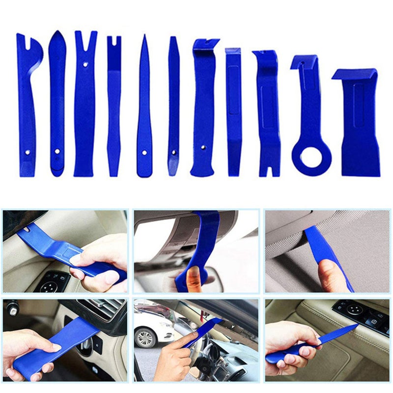 Car Decoration Disassembly Kit,Precision Hook Type Automatic Clamp Fastener Remover,Car Panel Door Audio Pry Kit, With Storage Bag (19PCS) - Image 3