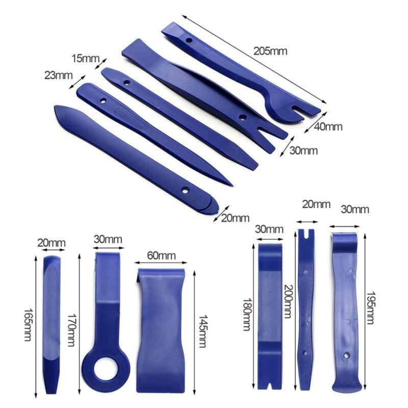 Car Decoration Disassembly Kit,Precision Hook Type Automatic Clamp Fastener Remover,Car Panel Door Audio Pry Kit, With Storage Bag (19PCS) - Image 2