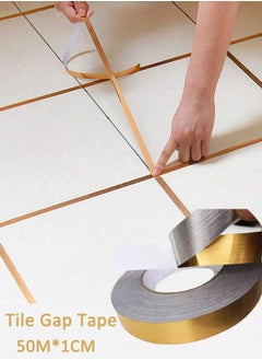 Generic Tile Gap Tape Self-Adhesive Sealing Decorative Corner Side Edge Tape Strip,Waterproof Art Edge Banding Caulking Sealing Tape Suitable for Wall, Cabinet, Kitchen  - Image 1
