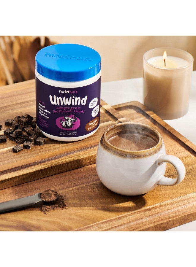 Nutricost Nutrizen PM Unwind Adaptogenic Mushroom Drink (Chocolate Flavored) 30 Servings - Includes Reishi, Lion's Mane, Shiitake, Cordyceps - Image 3