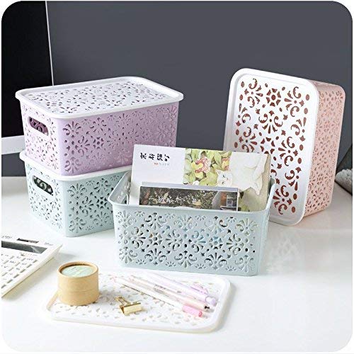 Luxafare Plastic Storage Basket Box Bin Container Organizer Clothes Laundry Home Holder for Fruits Vegetable Office Bathroom Home dcor Pack of 2 - Image 3