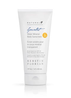 Kerstin Florian Kerstin Florian Sheer Mineral Body Sunscreen SPF 30 | Waterproof UVA/UVB Sun Protection with Natural Zinc Oxide | Reef Safe Fragrance Free Formula for Sensitive Skin to Moisturize & Protect | 6 fl oz 
