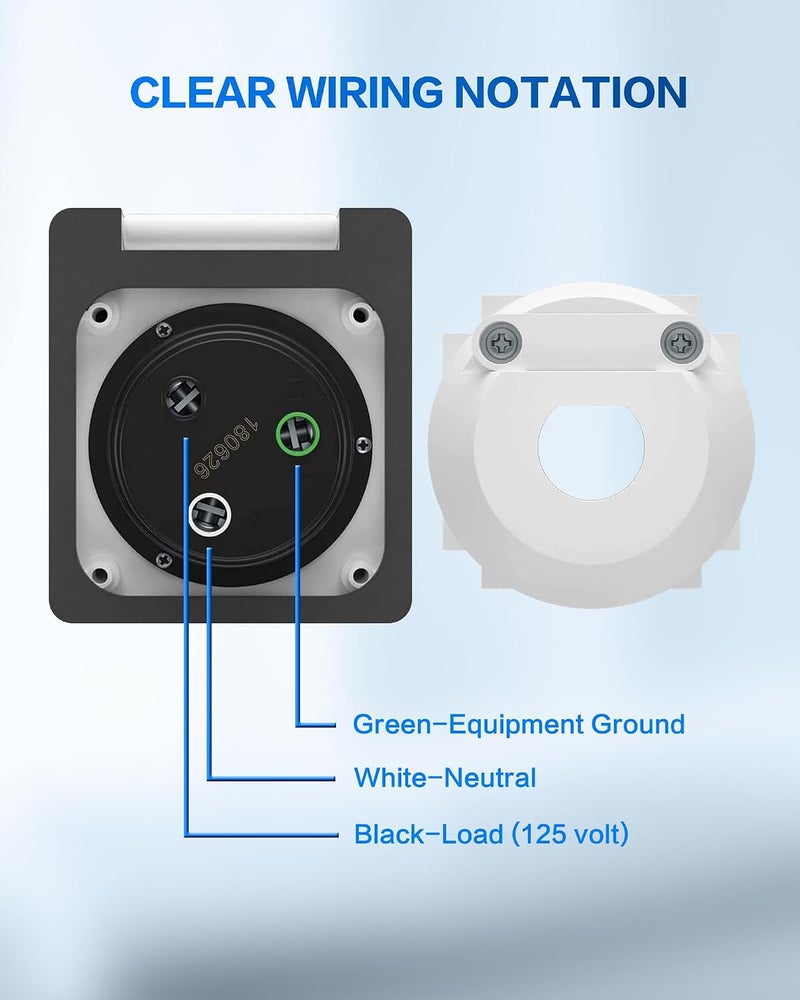 jamgoer RV Power Inlet 30 Amp 125V Shore Power Inlet Power Plug Twist Lock with 3 Stainless Steel Pins 30A RV Receptacle for Marine Boat RV Shed Electrical Extension - Image 3