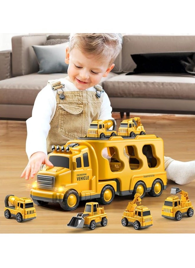 Construction Truck Toys Cars for Toddlers 3-5 - 5-in-1 Friction Power Vehicle Toy 3 4 5 6 Year Old Boys, Cranes Bulldozers Transport Trucks, Christmas Birthday Gift for Age 3-9 Boys & Girls - pzsku/Z345B533F1CB8C61CADA7Z/45/_/1733973702/a640255a-f321-4653-9130-1509dcb45410