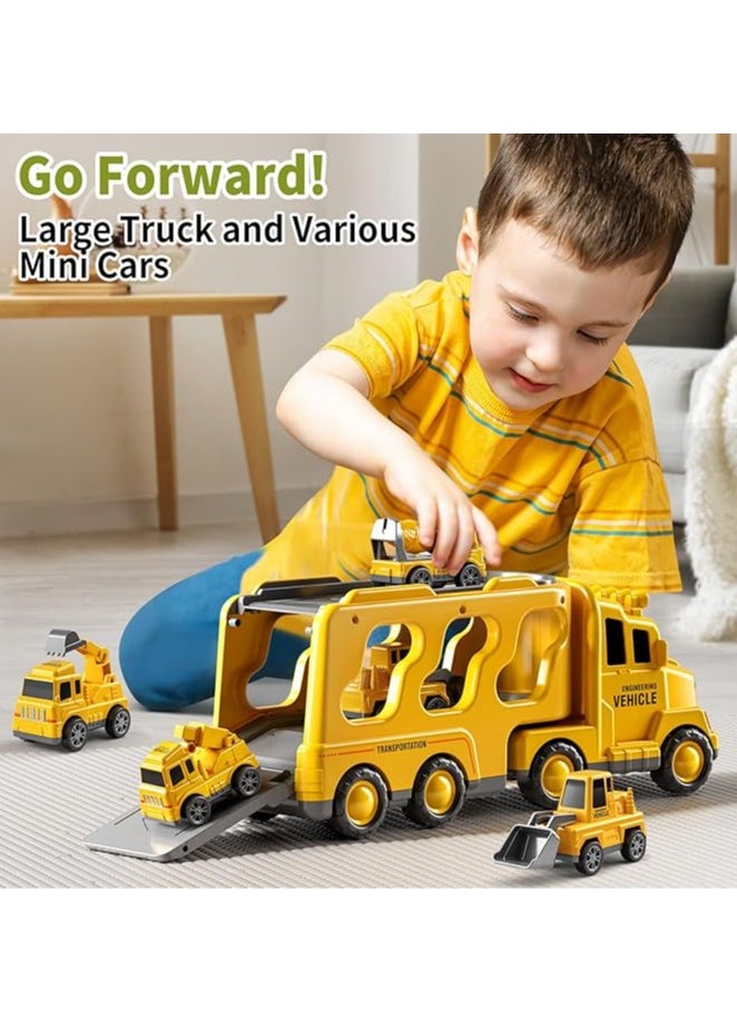 Construction Truck Toys Cars for Toddlers 3-5 - 5-in-1 Friction Power Vehicle Toy 3 4 5 6 Year Old Boys, Cranes Bulldozers Transport Trucks, Christmas Birthday Gift for Age 3-9 Boys & Girls - pzsku/Z345B533F1CB8C61CADA7Z/45/_/1733973745/769f8ea4-ef51-433e-8efe-823997eb8922