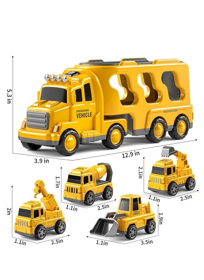 Construction Truck Toys Cars for Toddlers 3-5 - 5-in-1 Friction Power Vehicle Toy 3 4 5 6 Year Old Boys, Cranes Bulldozers Transport Trucks, Christmas Birthday Gift for Age 3-9 Boys & Girls - pzsku/Z345B533F1CB8C61CADA7Z/45/_/1733973764/e7916482-d83f-405f-bf79-ce41cd60808a